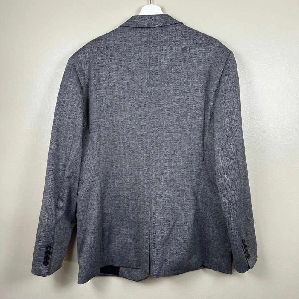 PJ Paul Jones Mens XL Blazer Grey Herringbone‎ Two Button Stretch Sport Coat NEW